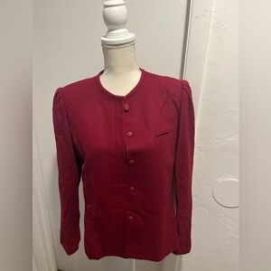 Vintage Sasson Paris New York Red Wool Women Jacket